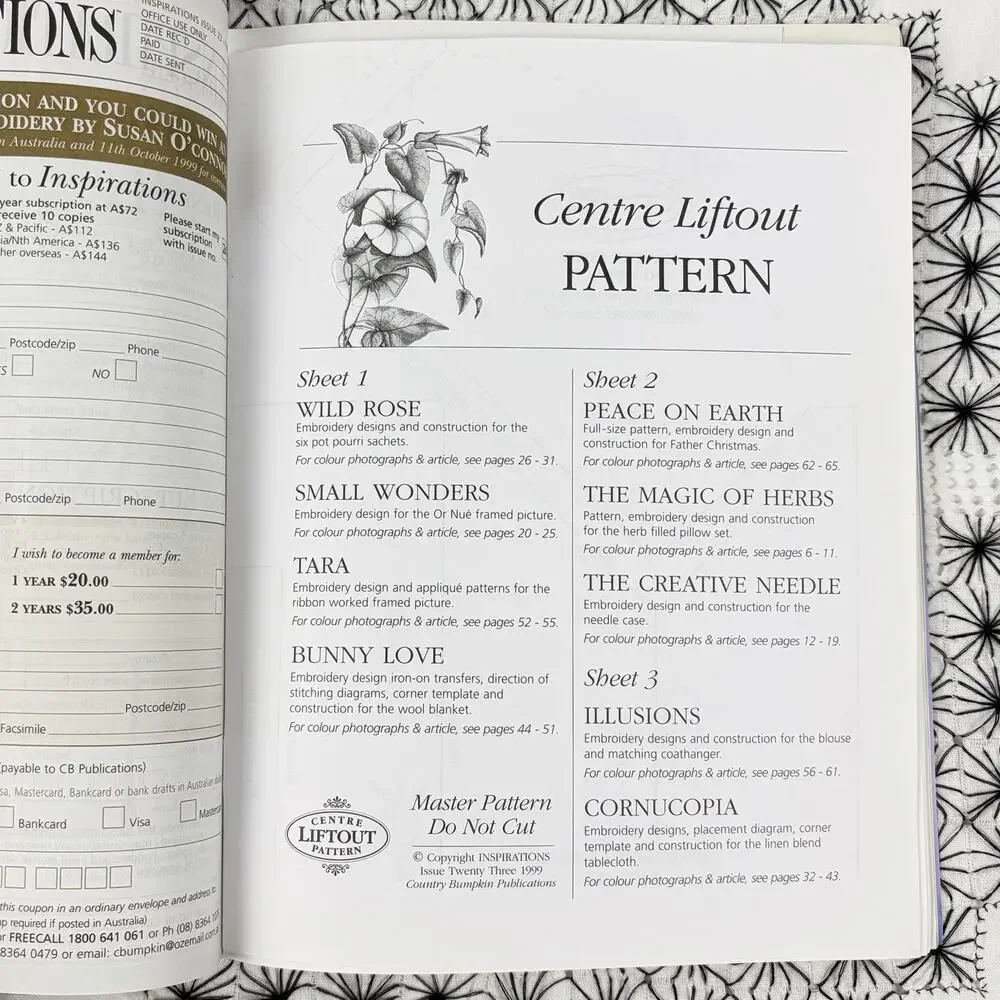 VTG Inspirations Embroidery Magazine 1999 Issue No 23 Goldwork Floral Cottage
